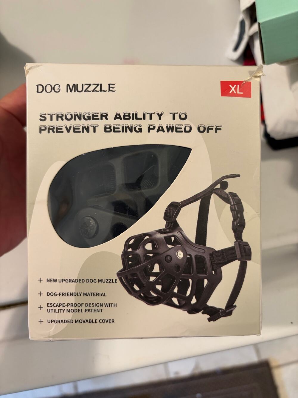 Adjustable Basket Dog Muzzle Black Size XL Escape Proof Secure Fit